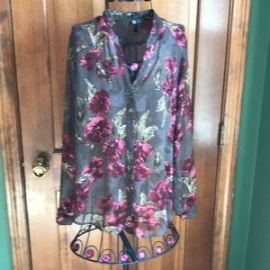 Kut from the Kloth Blouse Floral Sheer Medium